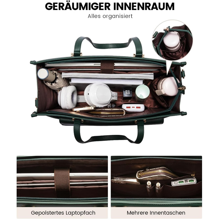 Сумка для ноутбука LOVEVOOK для жінок, 15.6 дюймів, шкіряна, водонепроникна, сумка-шоппер, ділова, для навчання, чорна, бежева, коричнева, темно-зелена