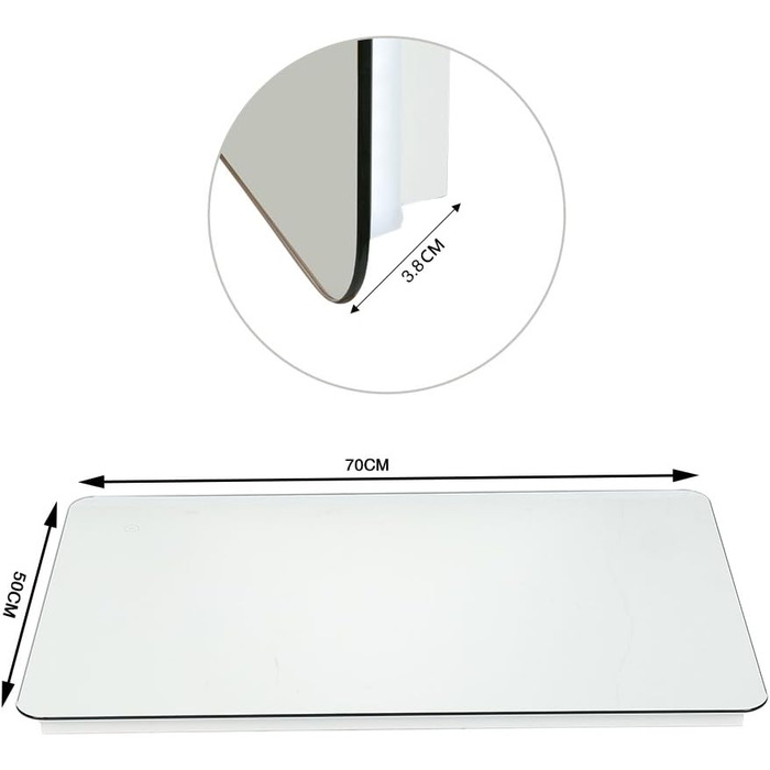 LED-дзеркало для ванної кімнати на стіну з сенсорним вимикачем, без ртуті, 4 мм, холодне біле світло (50 x 70 см)