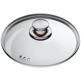 Скляна кришка для каструлі WMF Quality One 20 см, термостійке скло до 130°C, з металевою ручкою, підходить для посудомийки