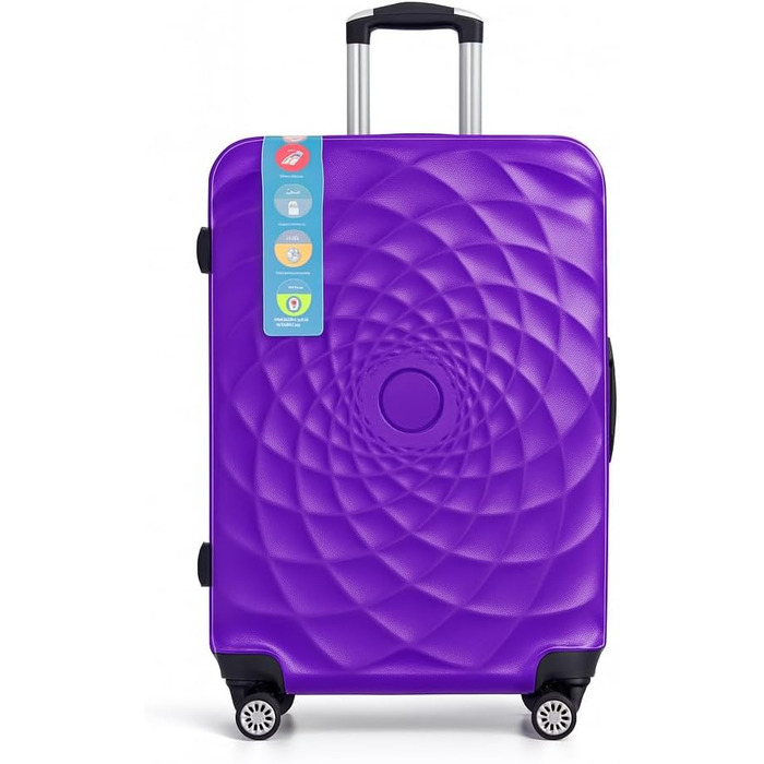 Валіза ручної поклажі Bosdela з твердим корпусом (980, фіолетовий, 50/60/71 см)