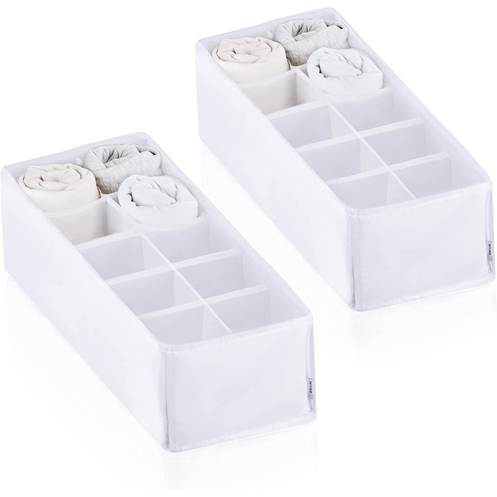 Ящик-органайзер - 5 додаткових відділень для одягу, пеленального столика і аксесуарів-шафа для зберігання речей-міцний і миється для будь-якого шафи і пеленального комода-білий-Розмір 2 шт. м (білий 2 шт. м)
