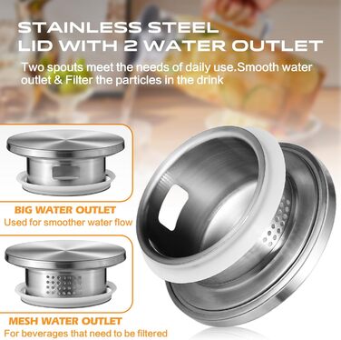 Скляна карафа Aofmee 2 літри з кришкою: для води, соку, айс-ті