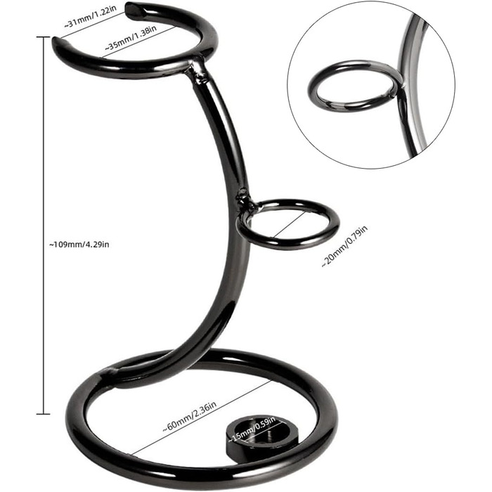 Підставка для бритви та щітки Wailicop, нержавіюча сталь, 2-в-1, вигнутий дизайн