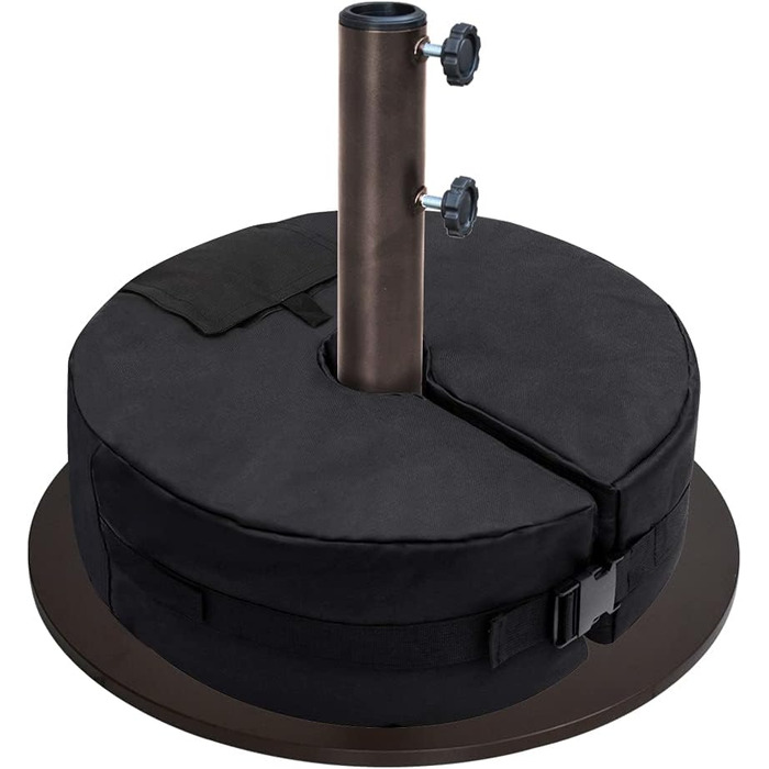 Підставка для парасольки EliteShade кругла зі сталі, до 63,5 кг, для ринку, тераси, на відкритому повітрі, міцна, з мішком для піску (пісок не входить до комплекту), червоно-коричневий бронзовий колір