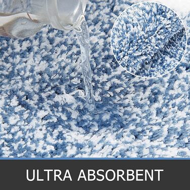 М'який килимок для ванної кімнати Pauwer, комплект з 3 шт., мікрофібра, вбираючий, антиковзаючий, синій (45x65 + 45x120 + 50x60 см)