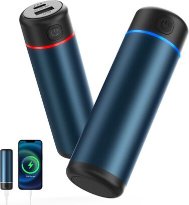 Електричні грілки для рук EXTSUD 2 шт. 5000mAh з USB-живленням, 3 режими нагріву, для кемпінгу, гольфу, подарунок (блакитний)