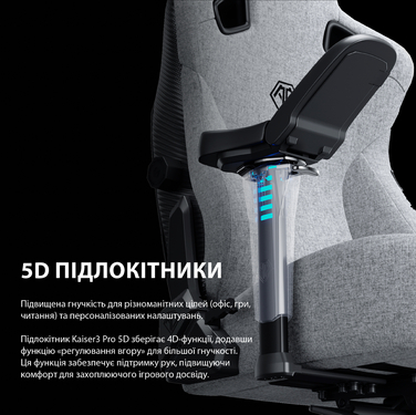 Крісло ігрове Anda Seat Kaiser 3 Pro Fabric Gray Size XL