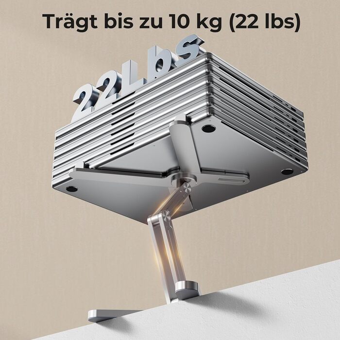 Підставка для ноутбука FoldWise X – алюміній, 360° обертання, регульована висота та кут нахилу – стабільна та портативна підставка для MacBook та комп'ютерів 11-18 дюймів (срібна)