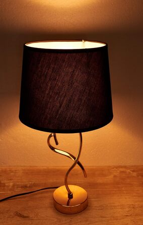 Набір з 2 настільних або приліжкових ламп heart swing - вигнуті металеві настільні лампи - висота 49 см, золото-чорний