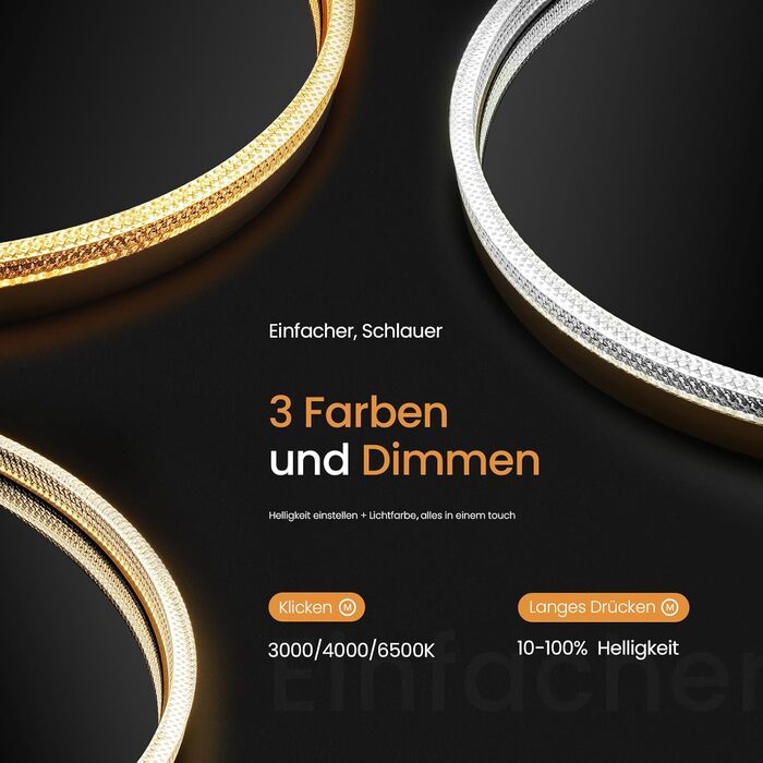 Дзеркало для ванної кімнати EMKE з підсвічуванням, 80 см, 3 кольори світла, регулювання яскравості, антизапар, сенсорне управління, функція пам'яті, енергозбереження, кругле, золотий фрейм (60x60 см)