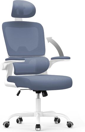 Офісний стіл Naspaulro: ергономічний крісло з регульованою підголівником, підлокітниками та підтримкою попереку. Дихаючий сітчастий матеріал для дому та офісу.