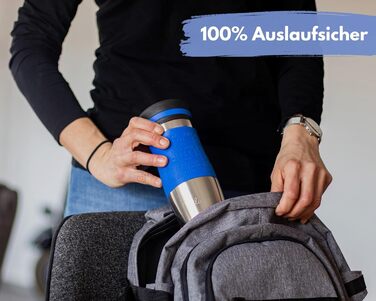 Термокружка Milu 450мл/370мл з нержавіючої сталі, 100% захист від протікання, для кави, подорожей, авто