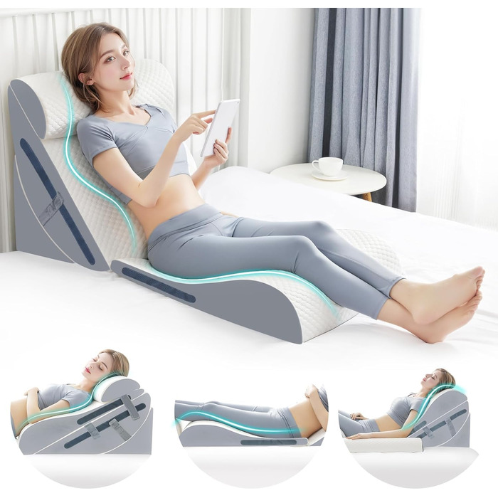 Набір з 4 подушок-кусочків з memory foam для підтримки спини та попереку. Подушки-кусочки для лікування болю в спині, після операцій, для сну.