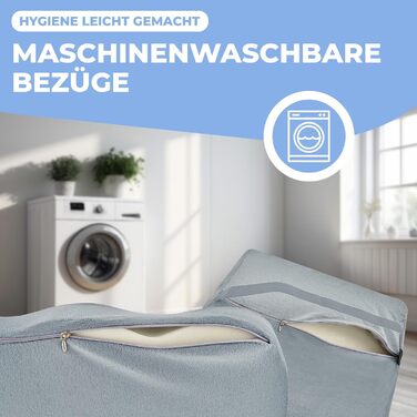 WeeComfy® Комплект подушок для сидіння та спини - ортопедичний набір - для підтримки правильної постави та покращення кровообігу при тривалому сидінні - до 100 кг (Сірий)