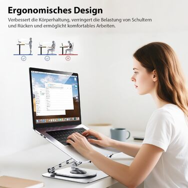 Підставка для ноутбука CreaDream: регульована, 360° обертання, для 10-17