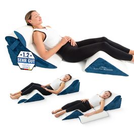 Набір подушок Keilkissen 4 шт. | Ергономічний набір подушок 12 в 1 з знімним та пральним чохлом для сну та читання