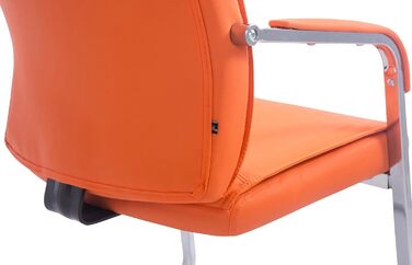 Стілець барний Anubis I помаранчевий, штучна шкіра, до 260 кг, з підлокітниками та захистом підлоги