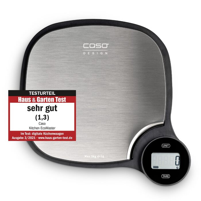 Кухонні ваги CASO Design EcoMaster: без батарейок, до 5 кг з кроком 1 г, Testsieger