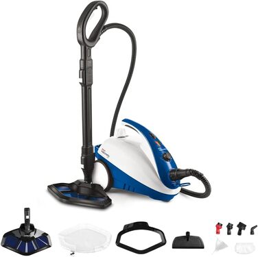 Пароочисник Polti Vaporetto Smart 35 MOP зі щітковою силою випаровування, 3,5 бар, вбиває та усуває 99,99* вірусів, мікробів та бактерій (синій/білий)