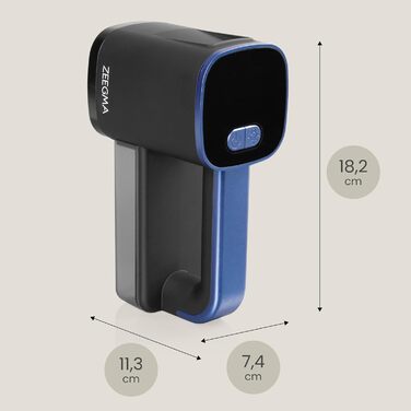 Електричний видалення ворсу ZEEGMA LINTEE BLACK для різних тканин, 5W, 3 набори лез, 3 швидкості, контейнер 100 г, LCD дисплей, акумулятор 1800 mAh, LED підсвічування, USB-C кабель