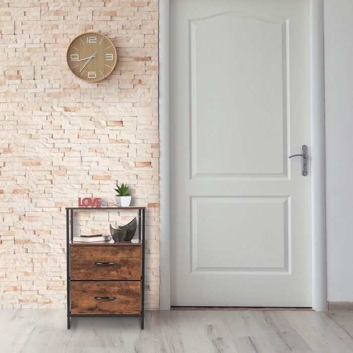 Приліжкова тумбочка Relaxdays Industrial з 2 висувними ящиками