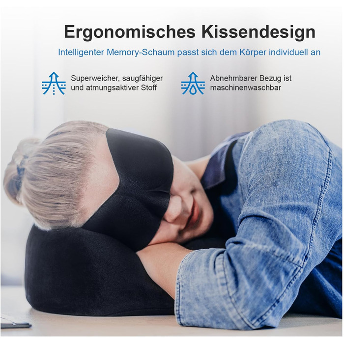 Набір для подорожей Proglobe: подушка для шиї, маска для сну, навушники, ковдра та сумка. 100% Memory Foam