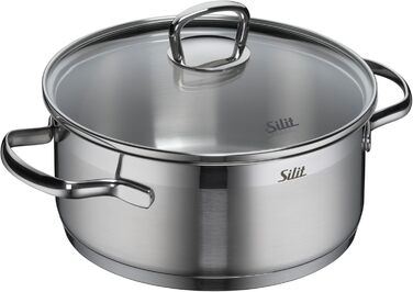 Набір каструль Silit Toskana Induktion 4 шт. з нержавіючої сталі, з кришкою з термостійкого скла, антипригарне покриття відсутнє