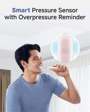 Звукова зубна щітка Laifen Wave Pro рожевого кольору: 6 режимів, акумулятор до 70 днів, контроль тиску, 2 насадки