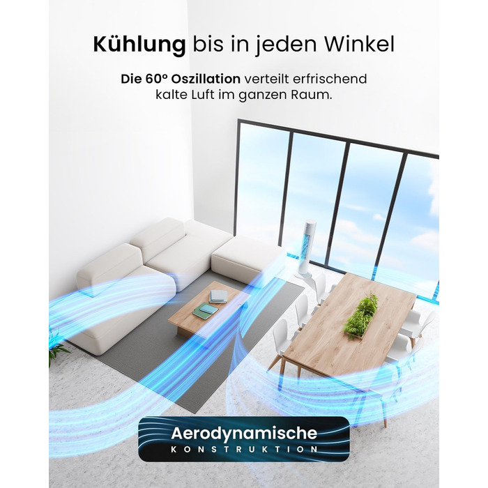 Турбовентилятор Pro Breeze з дистанційним керуванням, 76 см, осциляція 65°, таймер, 3 швидкості, тихий, для спальні та офісу, білий