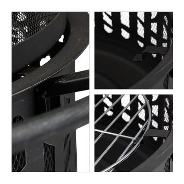 Вогнище Relaxdays з грилем та захистом від іскор