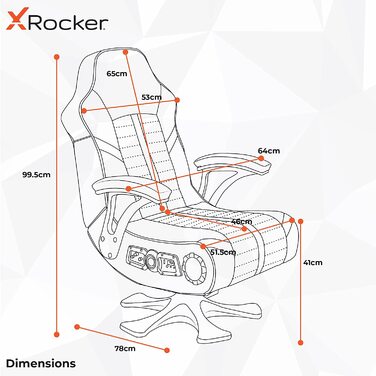 Крісло для ігор та розваг X Rocker Olympus 4.1 - крісло для телевізора та музики з Bluetooth та вібрацією