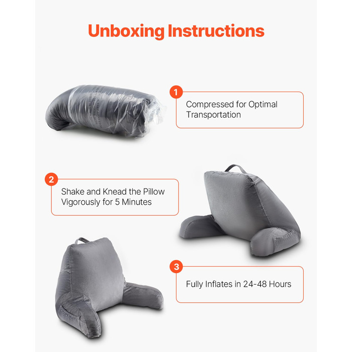 Крісло-мішок VEVOR з memory foam, з кишенями та чохлом з велюру, сіре - для читання, перегляду телевізора та ігор