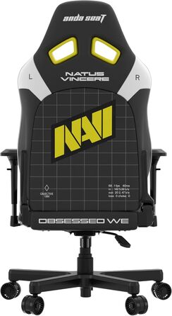 Ігрове крісло Anda Seat Navi Pro Black - Преміальна шкіра, ергономічне з поперековою підтримкою та подушкою для геймерів