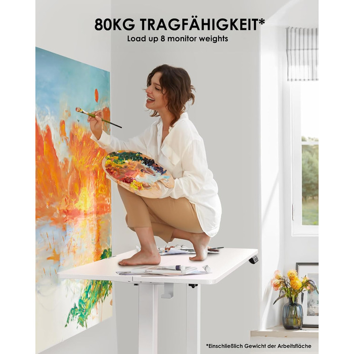 Електричний регульований стіл ErGear 140x70 см з пам'яттю, для дому та офісу, з кріпленням