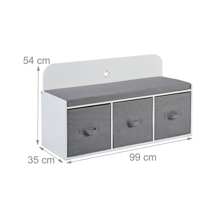 Дитяча лавочка Relaxdays з місцем для зберігання