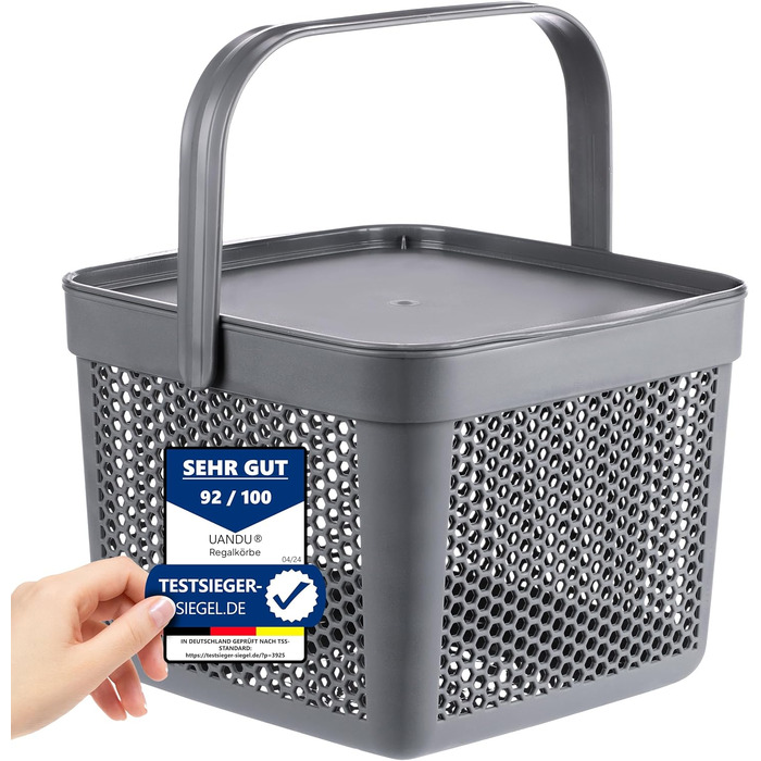 Набір контейнерів для зберігання картоплі, цибулі та часнику Uandu (3 шт., 5л, антрацит)