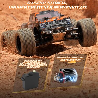 Радіокерований позашляховик Haiboxing 1/18 4WD 36 км/год - RC Monster Truck для дітей та дорослих 18859E