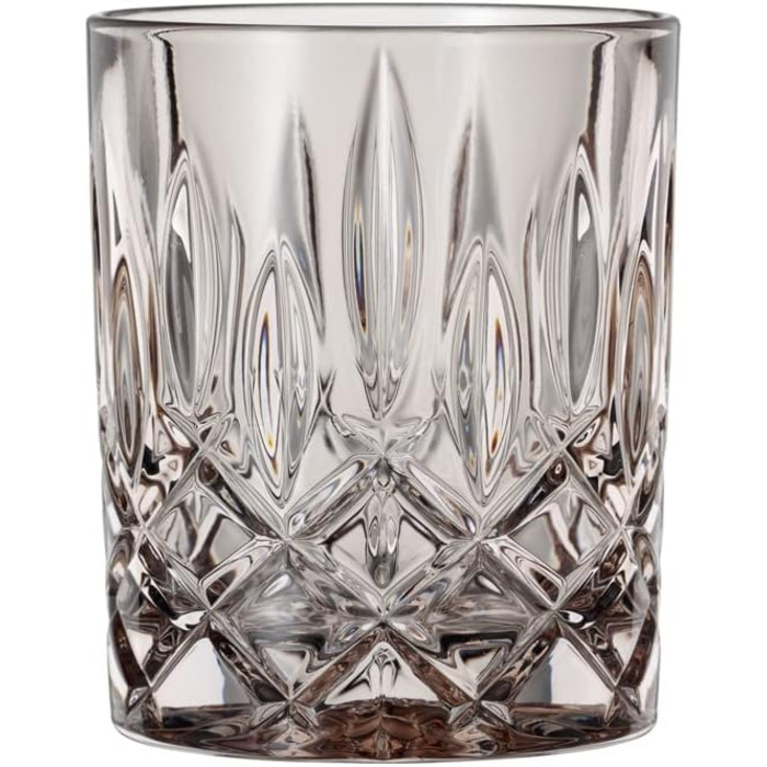 Набір склянок для віскі з 4 предметів, Келихи для коричневого віскі, кришталевий келих, 295 мл, Темно-коричневий, Noblesse Fresh, 104196