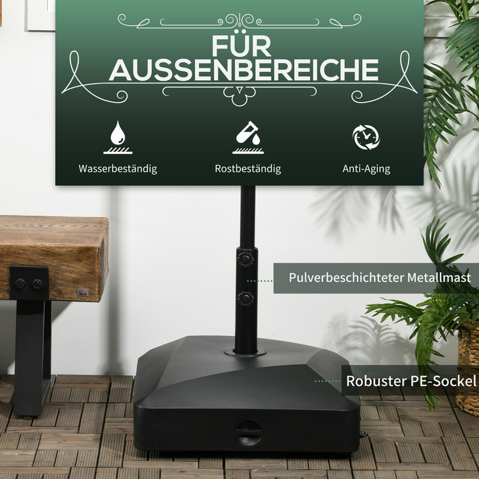 Підставка для парасольки, чорна, 54,5 x 54,5 x 46,5 см