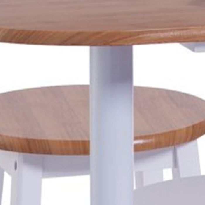 Кухонний бар Zeller 13776 з 2 стільцями, MDF, білий/декор бамбук (118x38x89 см, стільці 29x29x54 см)