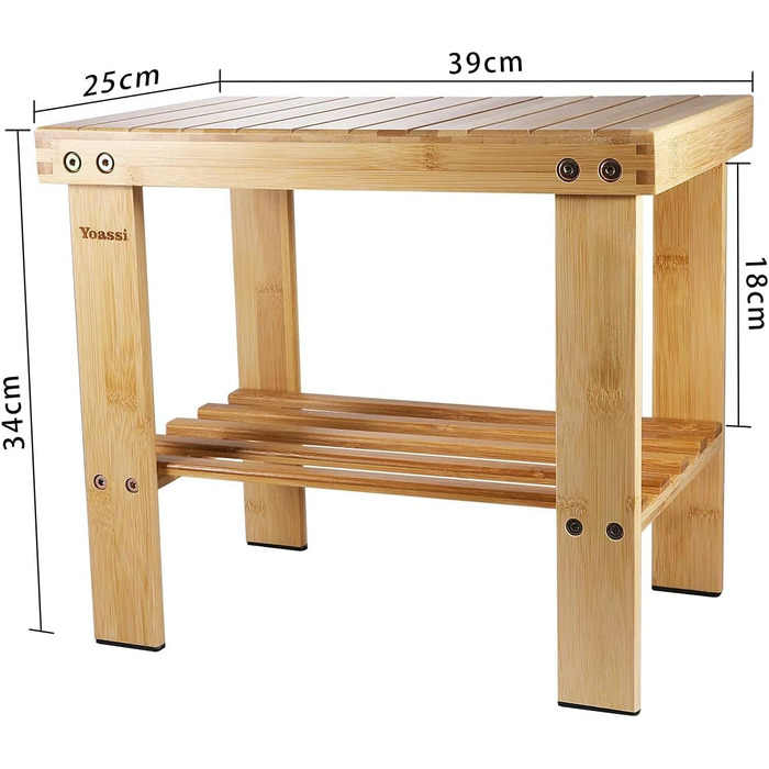 Вінтажний бамбуковий пуф-табурет - 27x23x25 см. Міцний, з неслизьким сидінням. Пуф, табурет, приліжний столик, дитячий стільчик, підставка.