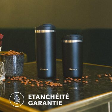 Термокружка QWETCH 240 мл з нержавіючої сталі - для кави та чаю, зберігає тепло 6 годин, холод 12 годин, без BPA, з витоком, багаторазова термокружка для подорожей