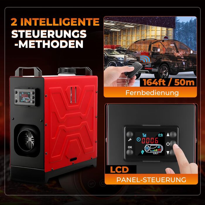 Дизельний опалювач 8kW з дистанційним керуванням та LCD-дисплеєм для авто, дому, RV, човнів та вантажівок