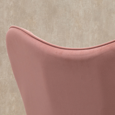 Крісло-гойдалка з степваним покриттям, дерев'яними ніжками, оксамитовою текстурою, до 150 кг, Рожеве