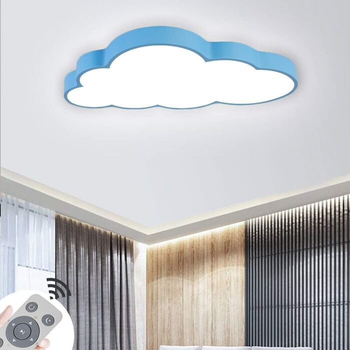 Світлодіодне стельове світло з регулюванням яскравості Хмари Стельова лампа Вітальня Стельова лампа Спальня Кухня Світло Енергозберігаюче світло (з регулюванням яскравості) (Блакитні хмари-48w), 64W