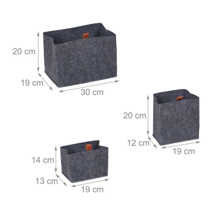 Набір кошиків для зберігання Relaxdays різних розмірів