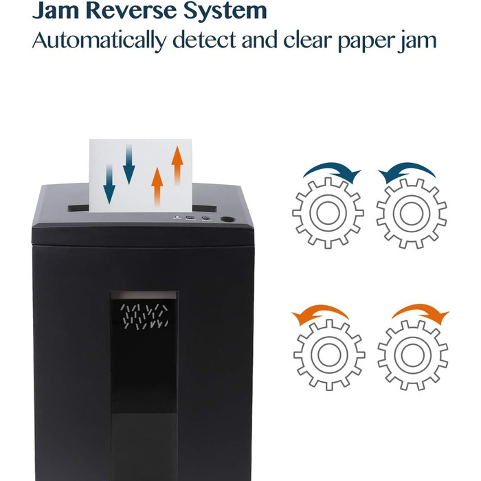 Шредер документів WOLVERINE P5 SD9101, 8-лістковий, супер-мікроріз, для важкого паперу та кредитних карт, тихий, з контейнером 17л (Чорний)