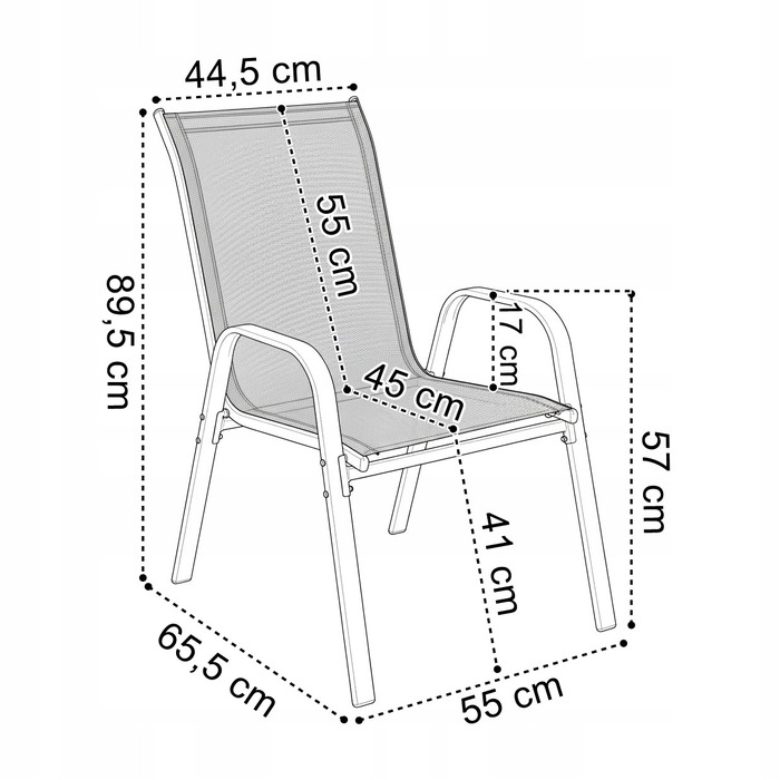 Комплект садових меблів із пластику eHokery, чорний, 3 предмети