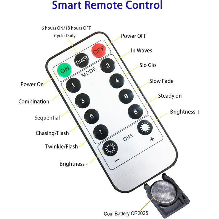 EASTERNSTAR Гірлянда світлодіодна мідний дріт 20м, 200 LED, EU штекер, 8 режимів, вологостійка, для декорування саду, дому, вечірок, святкування Різдва, тепле біле світло