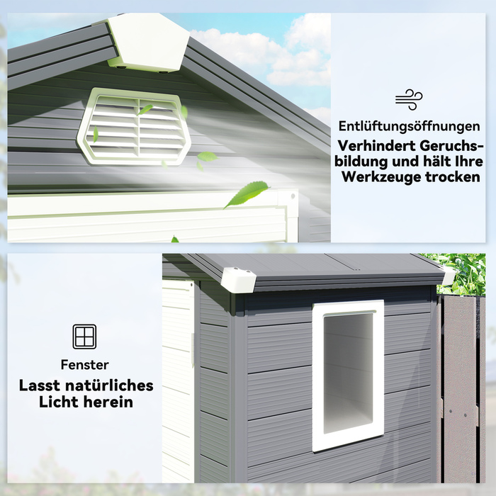 Садовий будиночок, 1,1 м², з двосхилим дахом, розміром 133 x 102 x 180/208 см